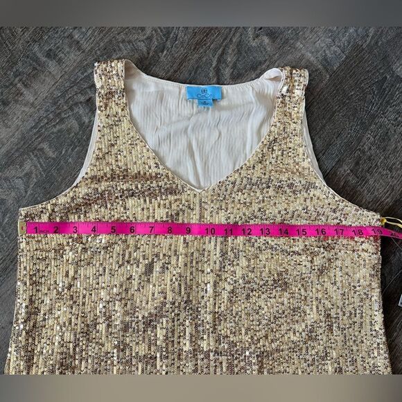 Cece V-Neck Sequin Lined Blouse- Size Medium - Picture 6 of 9